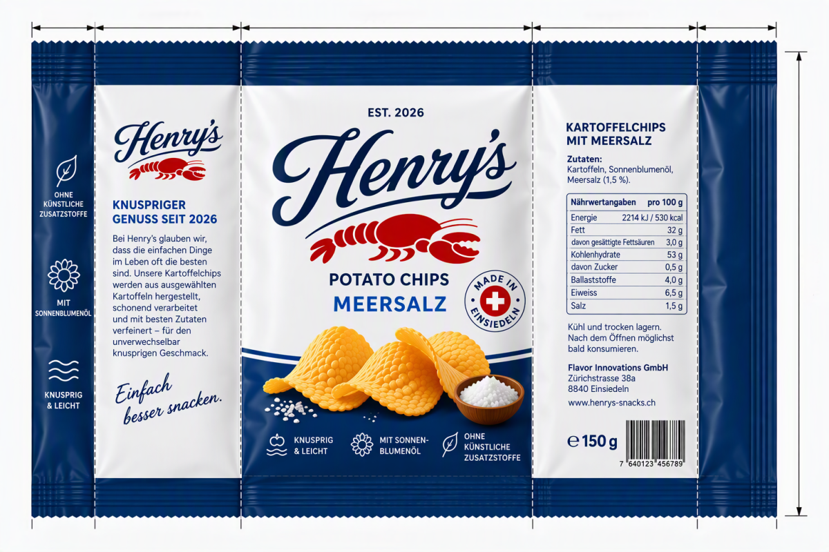Henry's Potato Chips: Unser erster Folienentwurf 